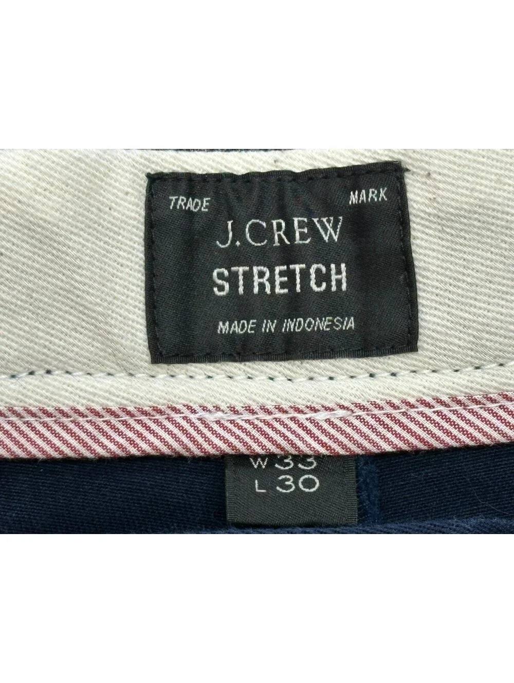 J Crew 770 Straight Stretch Flat Chinos Blue Mens 33/30